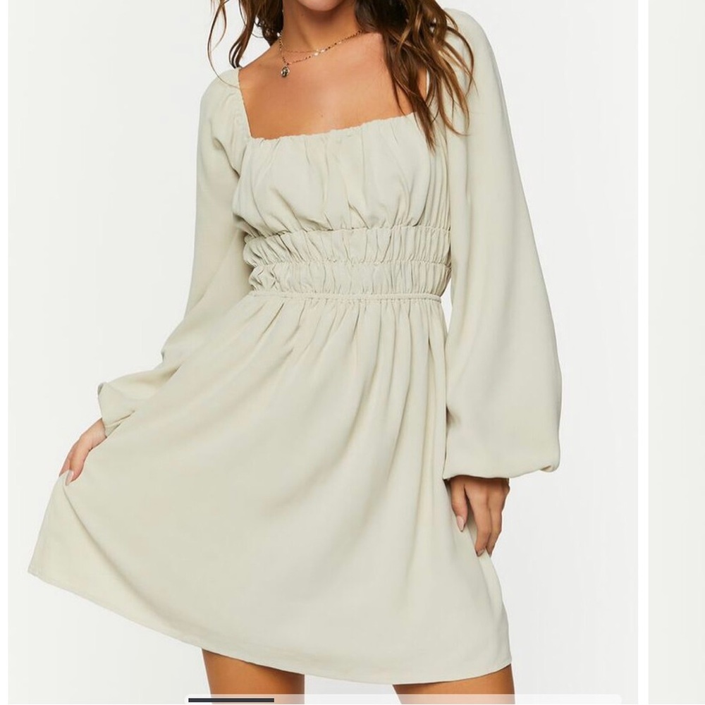 Forever 21 Cream Long Sleeve Dress - Picture 2 of 4